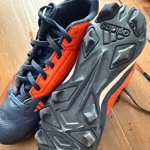 adidas boys 6 Athletic Cleats in Navy and Orange